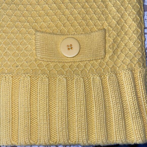 VTG Moda International Y2k Bright Yellow Large Buttons Cotton S - Picture 6 of 8